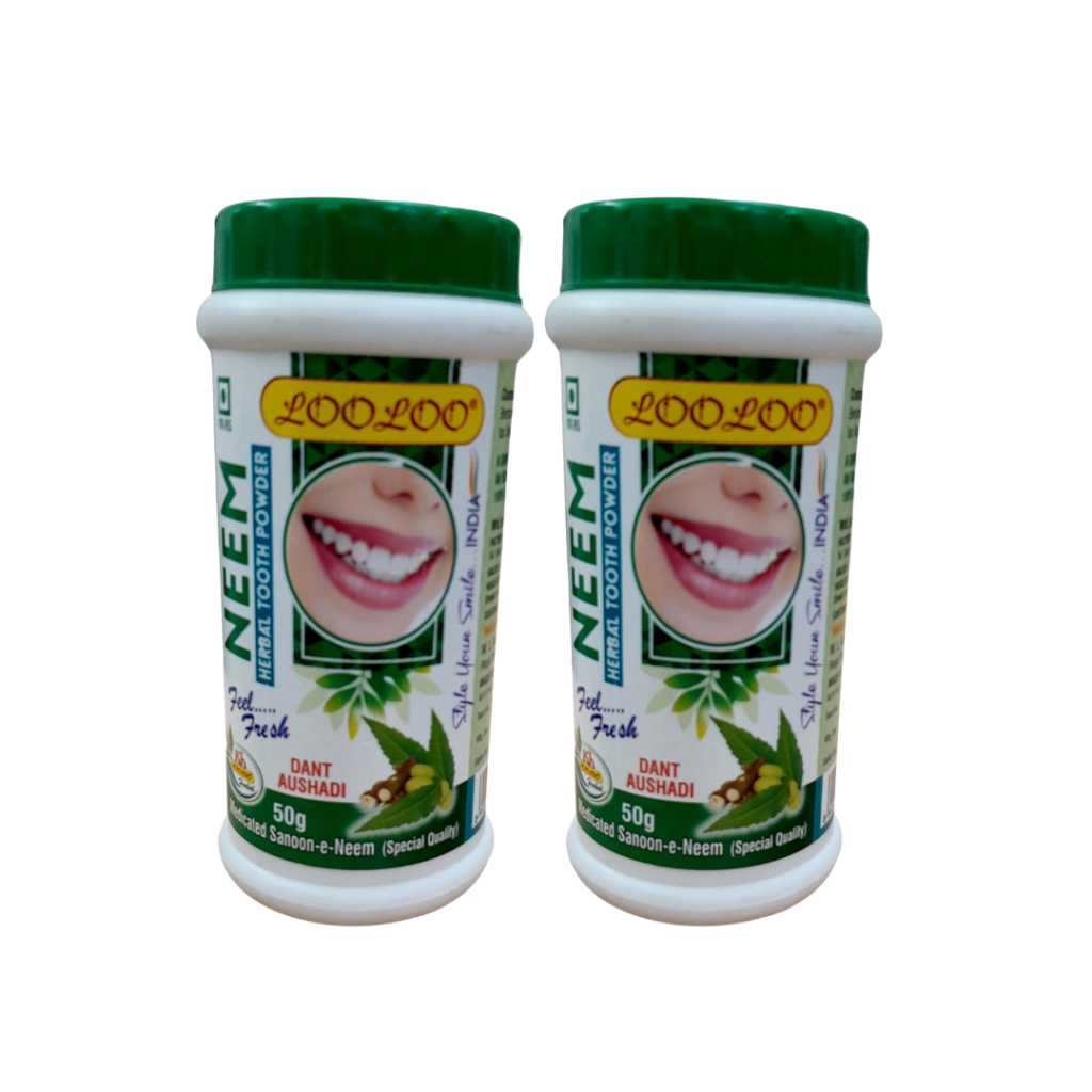 LooLoo Neem Herbal Tooth Powder 50gm Pack of 2 tykhehealthcare