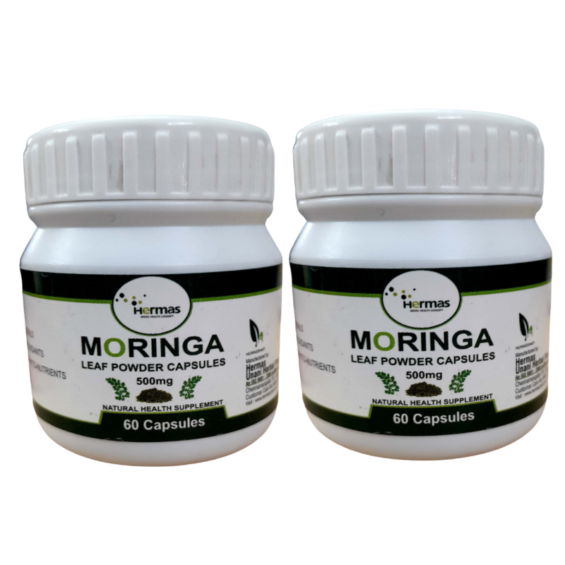 Hermas Moringa Leaf Powder Capsules 60 Pack of 2