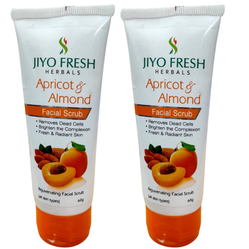 Jiyo Fresh Herbals Apricot Almond Face Scrub 60gm Pack of 2